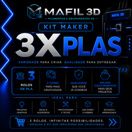 KIT MAKER – 3 Filamentos PLA de Alta Performance