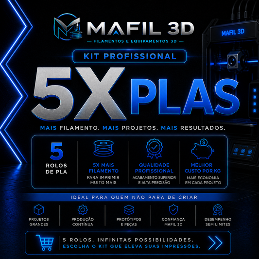 KIT PROFISSIONAL – 5 Filamentos PLA de Alta Performance