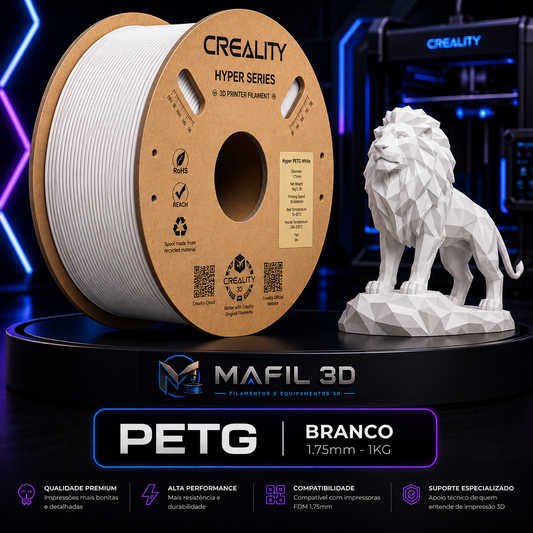 Filamento PETG Creality Branco 1kg – 1,75mm