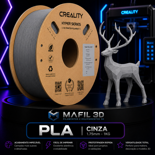 Filamento PLA Creality Cinza 1kg – 1,75mm