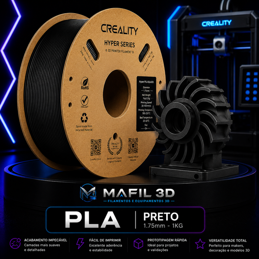 Filamento PLA Creality Preto 1kg – 1,75mm