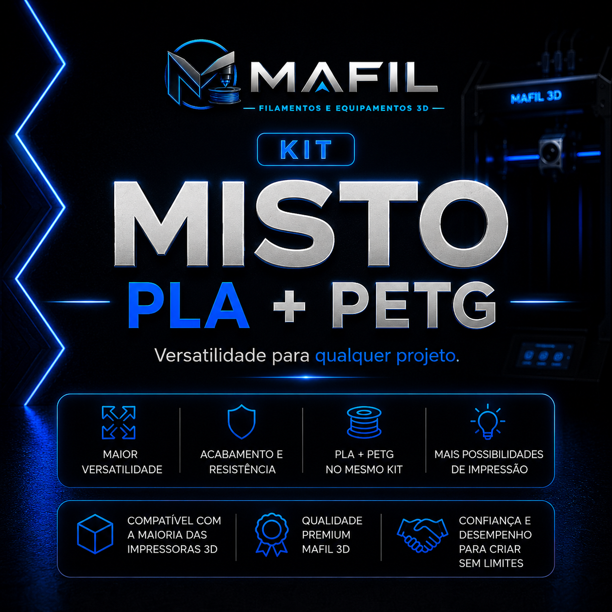 KIT MISTO – PLA + PETG de Alta Performance
